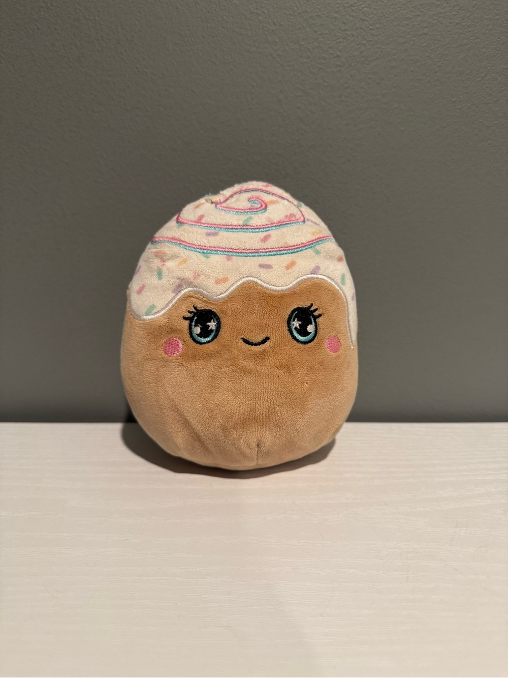 Cute Sprinkles Plush Doughnut Pillow - Cream & Brown has wear and tear see pics